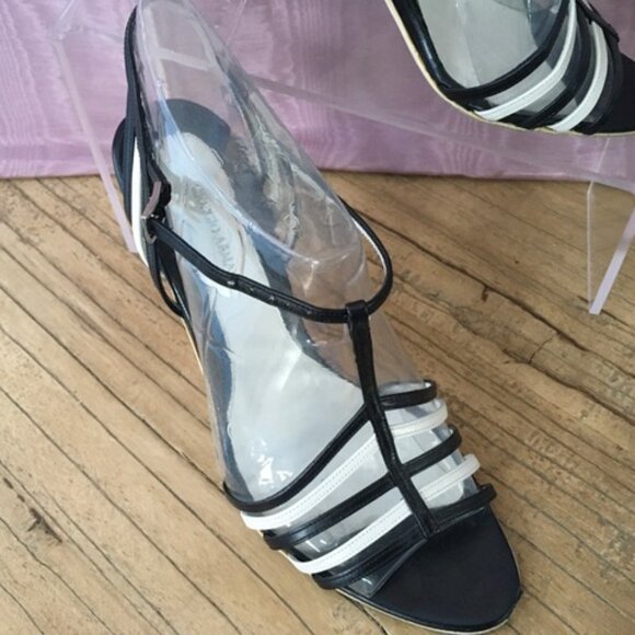 Giorgio Armani Black and White Strappy Sandals Size 36 (US6) - Picture 5 of 9